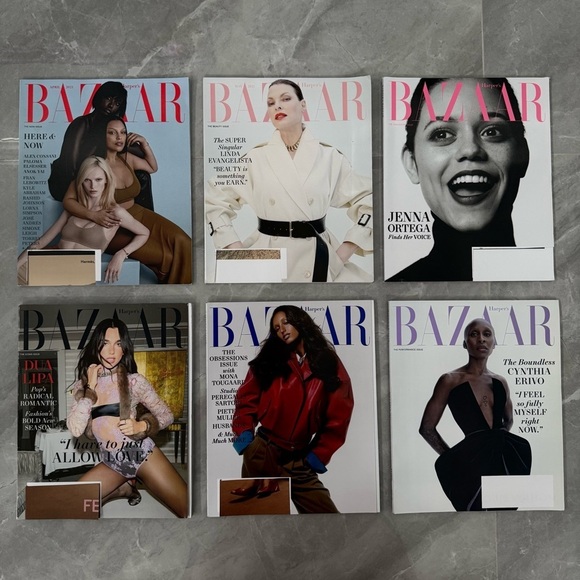 Harper’s Bazaar Other - Harper's Bazaar 6 Magazine Bundle - Jenna Ortega, Dua Lipa, Cynthia Erivo